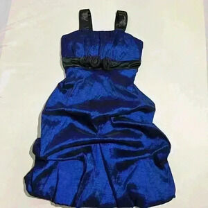 Alyn Paige Juniors 3/4 Midi Dress Sleeveless Lined Taffeta Ruffle Youth